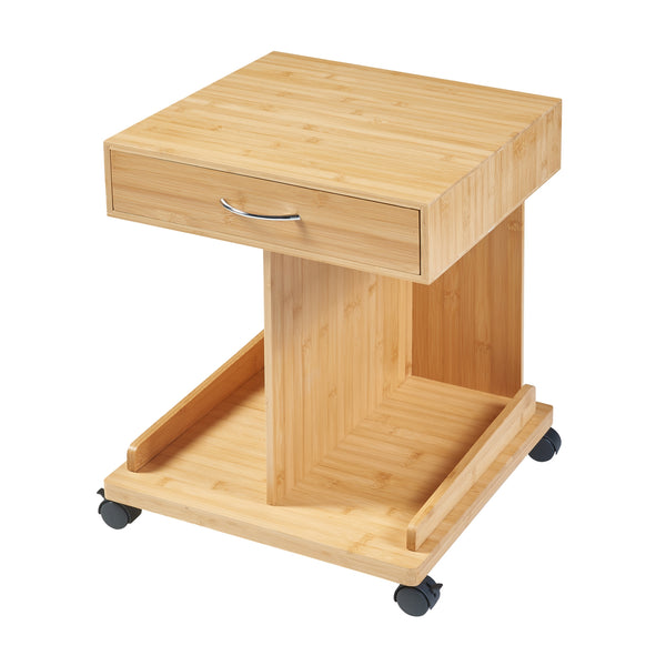Stolek na kolečkách Jokkmokk 56,5x43x43 cm Bambus [en.casa]