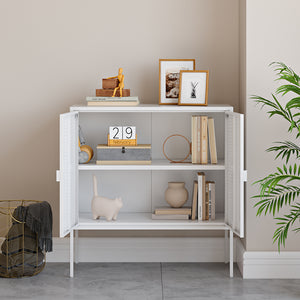Sideboard Castelli 82,5 x 80 x 40 cm Bílá Ocel [en.casa]