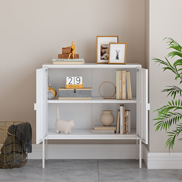 Sideboard Castelli 82,5 x 80 x 40 cm Bílá Ocel [en.casa]