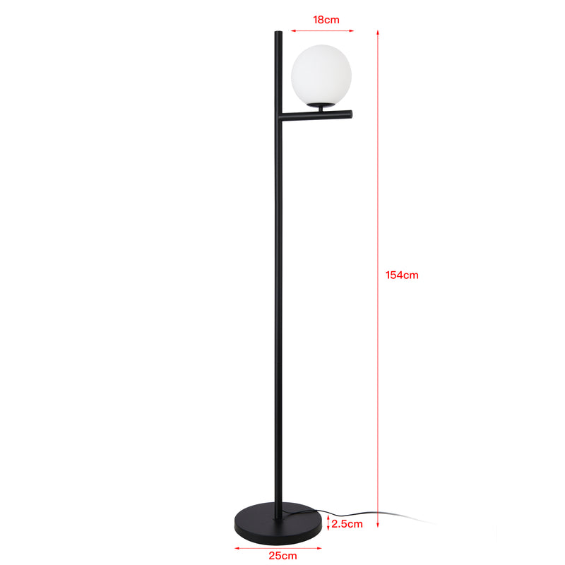 Měřítkový nákres Stojací lampa Aberdaron Černá / Bílá [lux.pro]