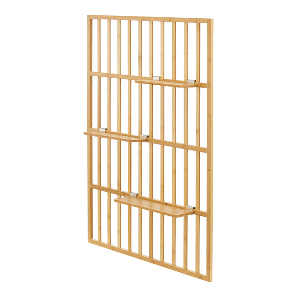 Nástěnná police Røst 120x80x13cm Bambus [en.casa]