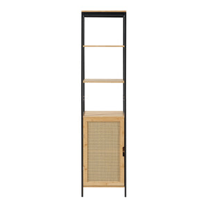 Vysoká skříň Tervola 172x40x35cm Bambus Černá [en.casa]