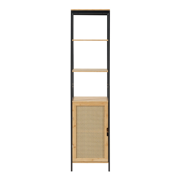 Vysoká skříň Tervola 172x40x35cm Bambus Černá [en.casa]