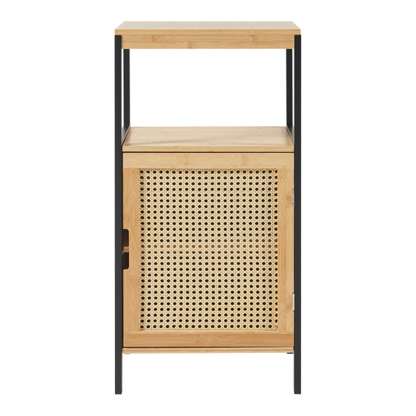 Koupelnová skříňka Tervola 80x40x35cm Bambus Černá [en.casa]