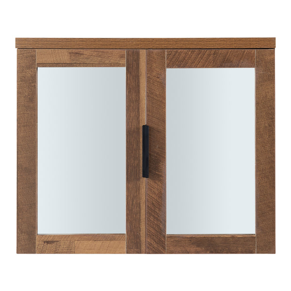 Zrcadlová skříňka Namsskogan 50x60x15cm ořechový vzhled [en.casa]