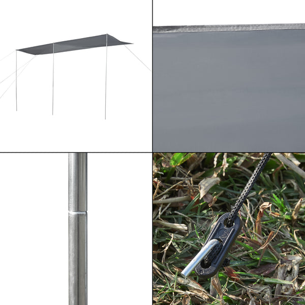 Přístřešek na karavan Beuningen 400x240x235 cm Šedý [pro.tec]