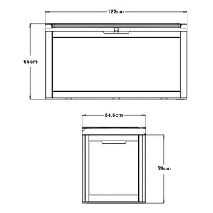 Úložný box Atella 122x54,5x65cm černý, vzhled ratanu [casa.pro]