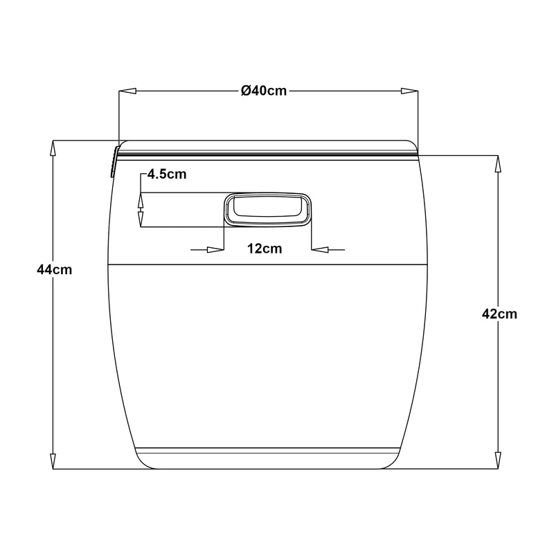 Maßskizze Chladicí box-stolička Avetrana 44xØ40 cm Světle hnědá [casa.pro]