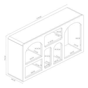Sideboard Vågå s otevřenými přihrádkami 110x30x70 cm Bílá [en.casa]