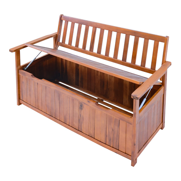 Zahradní lavička Avezzano s úložným prostorem 130x60x88cm Akácie FSC®-certifikovaná [en.casa]