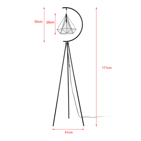 Stojací lampa Austell kov 171 cm černá/bílá [lux.pro]