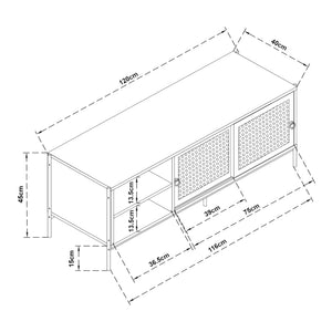 TV skříňka Tysnes 120x40x45 cm dubový dekor/černá [en.casa]
