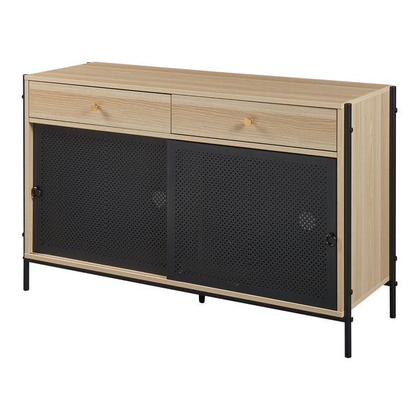 Televizní skříň Tysnes 120x40x75 cm Dub/Černá [en.casa]