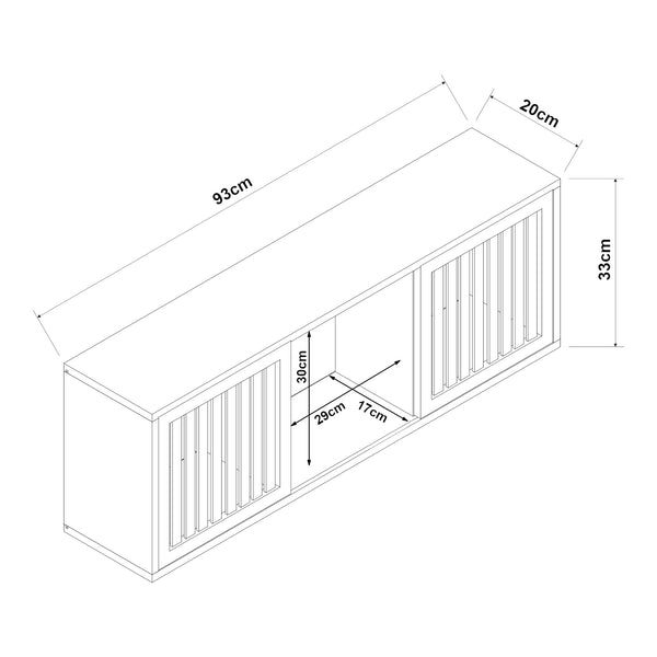 Nástěnná police Ypäjä 93x20x33 cm bambus [en.casa]