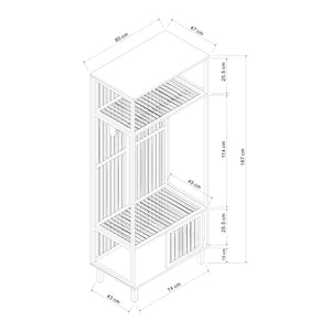 Stojan na šaty Ypäjä 187x80x47 cm bambus [en.casa]