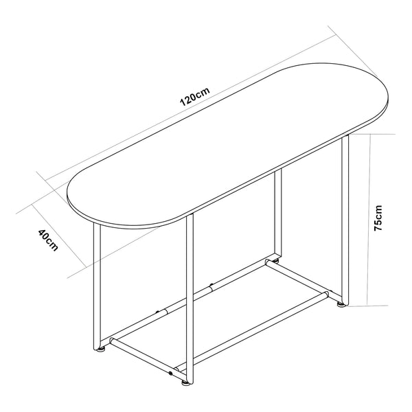 Konzolový stolek Nordfron 120x40x75 cm Mramor, bílý [en.casa]