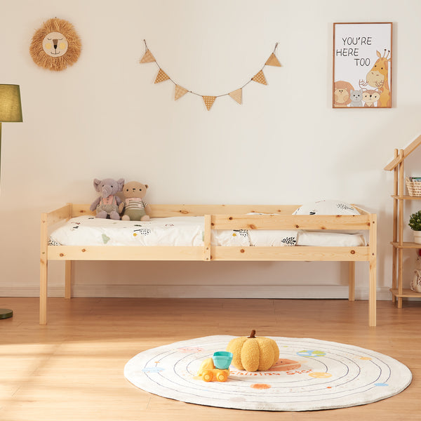 Dvojité dětské postýlka Sonkajärvi s matrací 90x200cm přírodní [en.casa]