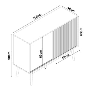 Sideboard Landskrona 115x40x90 cm dubový vzhled [en.casa]