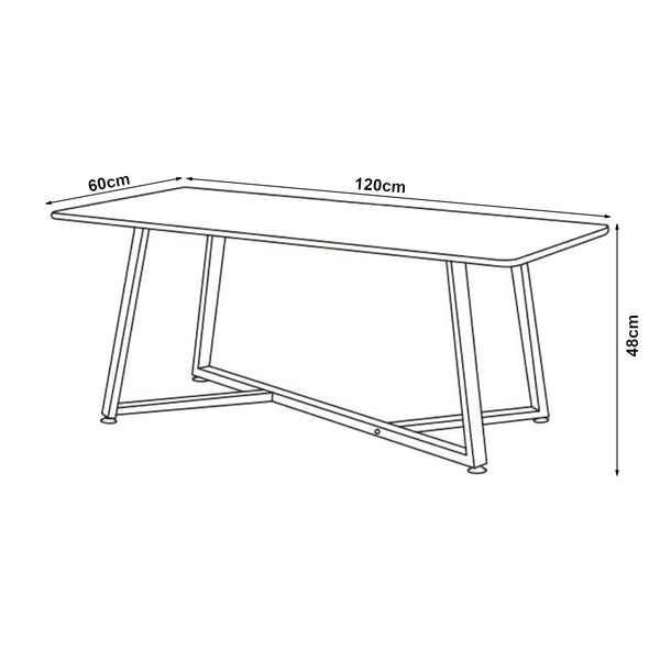 Konferenční stolek Riskiften 120x60x48 cm mramorový vzhled, černý [en.casa]