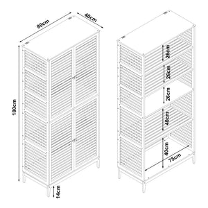 Koupelnová skříňka Raurgela 180x80x40 cm bambus [en.casa]