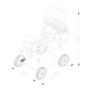 Hadicový vozík Gelibolu pro hadici 3/4 palce max. 65 m Šedý [pro.tec]