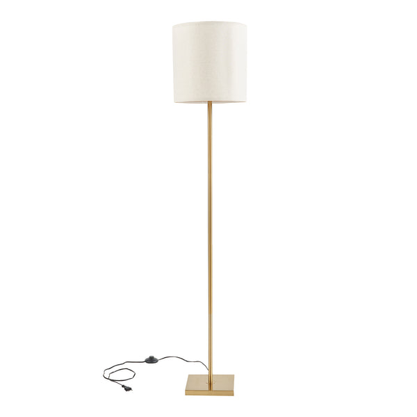 Stojací lampa Fildholm 157 cm mosazná/barva lněného vzhledu [lux.pro]