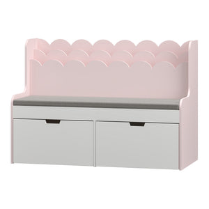 Dětská lavice s policí Vestnes 100x45x70 cm Cotton Candy/Bílá [en.casa]
