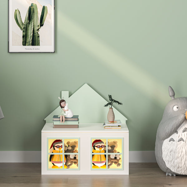 Box na hračky Vipsali 56x60x33 cm Mintová/Zelená/Bílá [en.casa]
