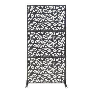 Vnitřní příčka Poskind ocel 200x100x50 cm černá [casa.pro]