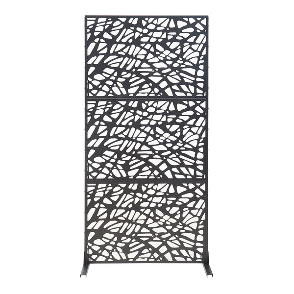 Vnitřní příčka Poskind ocel 200x100x50 cm černá [casa.pro]