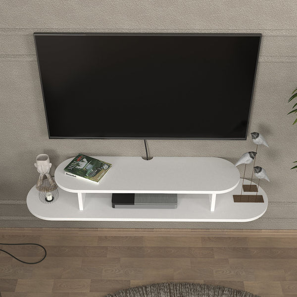 TV závěsný lowboard Targema 120x30x16 cm bílý [en.casa]