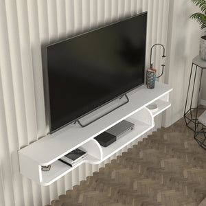 TV závěsná komoda Aar 135x30x16 cm bílá [en.casa]