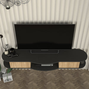 TV závěsný lowboard Nyskiri 150x35x19 cm antracit/dubový dekor [en.casa]