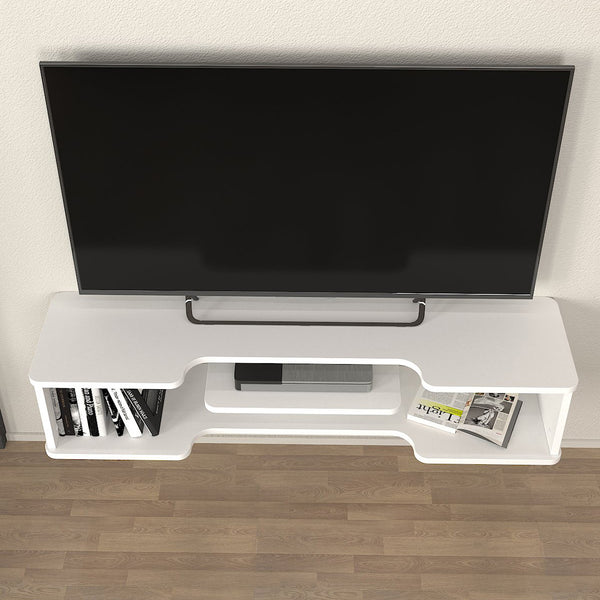 TV závěsný lowboard Yrela 120x30x26 cm bílý [en.casa]