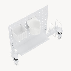 Organizér na stůl Sauda k přichycení 50x50 cm ocel Bílá [en.casa]