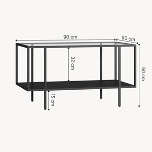 Konferenční stolek Nynna 90x50x50 cm Černý [en.casa]