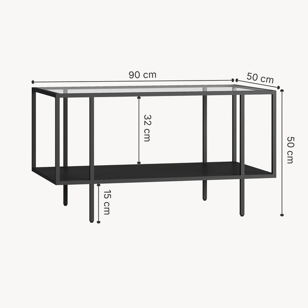 Konferenční stolek Nynna 90x50x50 cm Černý [en.casa]