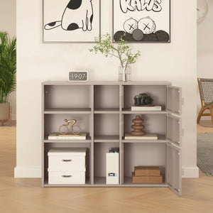 Kancelářská skříň Kliri ocel 100x32x81 cm velbloudí barva [en.casa]