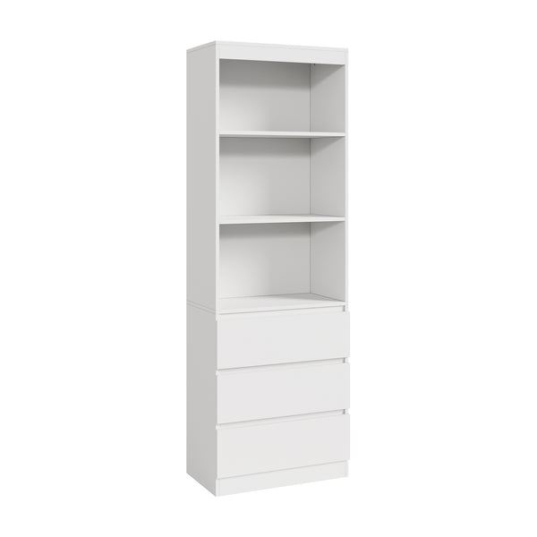 Knihovna Les s 3 zásuvkami 180x60x35 cm Bílá [en.casa]
