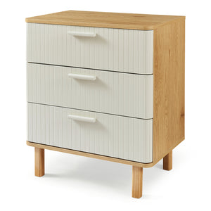 Komoda Ferrersp s 3 zásuvkami 70x60x40 cm dubový dekor/písková barva [en.casa]