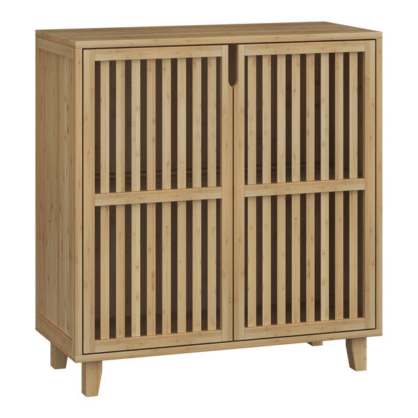 Přístavný skříň Sirgerg 77x72x33 cm bambus přírodní [en.casa]