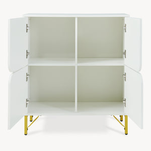 Sideboard Reyri 90x80x35 cm Bílá/Zlatá [en.casa]