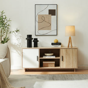 Televizní skříňka Kenta 120x39x52 cm Sonoma dubová optika/bílá [en.casa]