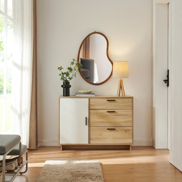 Komoda Kenta 100x35x72 cm Sonoma dubová optika/bílá [en.casa]