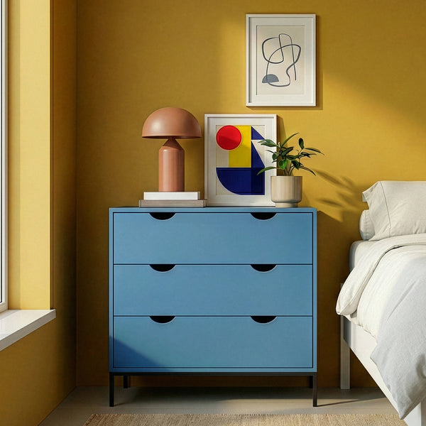 Komoda Colwyn 78x80x40 cm Modrá [en.casa]
