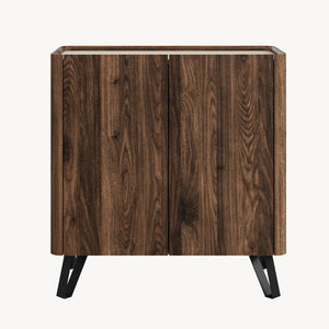 Komoda Trorlon 83x80x40 cm ořechový vzhled/travertin [en.casa]