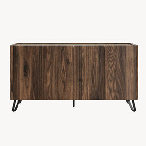 Sideboard Trorlon 160x40x83 cm ořechový dekor/travertin [en.casa]