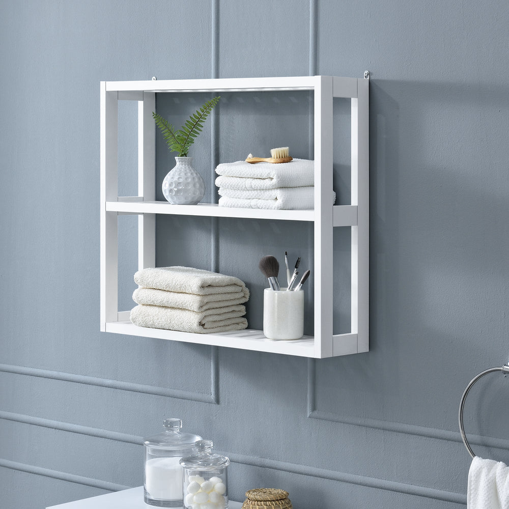 Badezimmerschrank Anderlecht 54x60x15 cm Regal mit 3 Ablagen Weiß en.caa - premiumXL