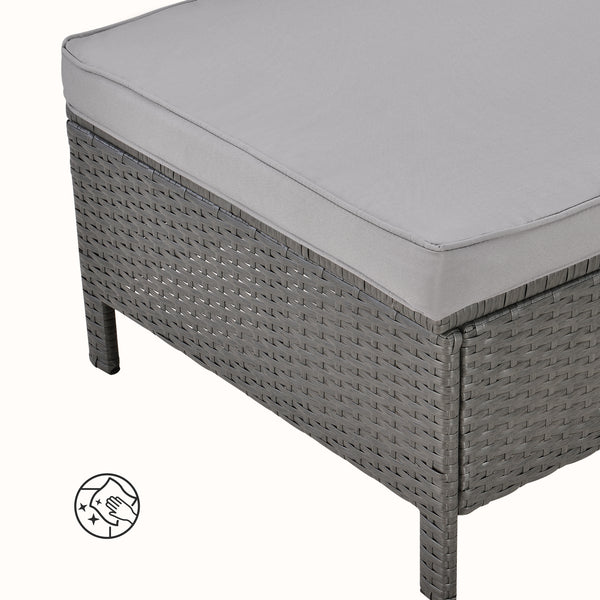 Zahradní nábytek Murcia Rattan 3dílný Tmavě šedá/Světle šedá [en.casa]
