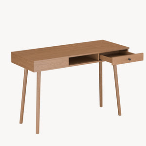 Psací stůl Habo s odkládacím prostorem a zásuvkou 75x115x48 cm ořechový vzhled [en.casa]